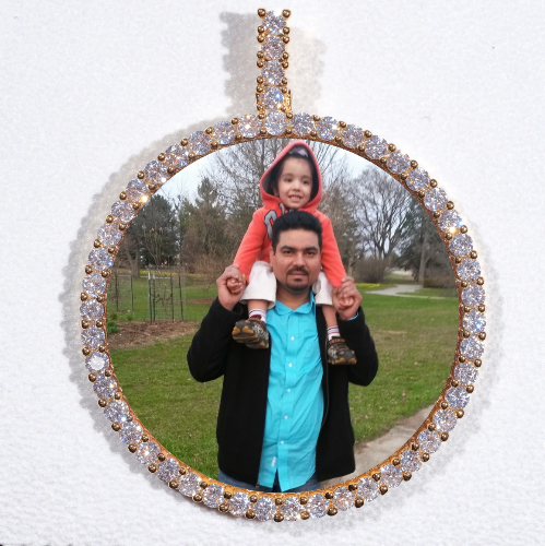 LARGE 3D CIRCLE CUSTOM PICTURE PENDANT