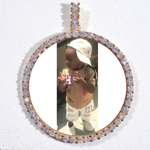 LARGE 3D CIRCLE CUSTOM PICTURE PENDANT