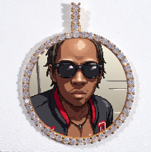 LARGE 3D CIRCLE CUSTOM PICTURE PENDANT