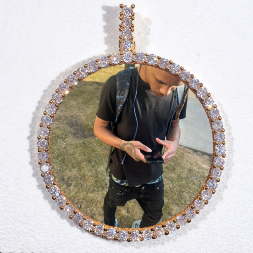 LARGE 3D CIRCLE CUSTOM PICTURE PENDANT