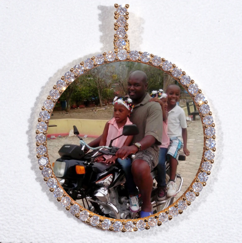 LARGE 3D CIRCLE CUSTOM PICTURE PENDANT