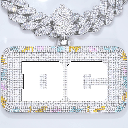 CUSTOM LETTER NECKLACE 3D COLORFUL SQUARE