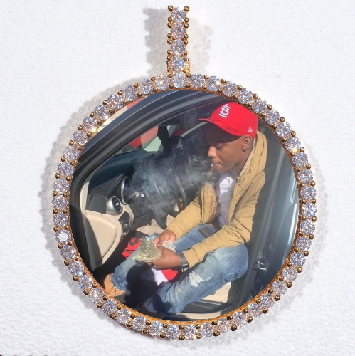 LARGE 3D CIRCLE CUSTOM PICTURE PENDANT