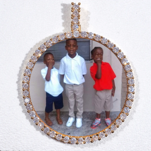 LARGE 3D CIRCLE CUSTOM PICTURE PENDANT