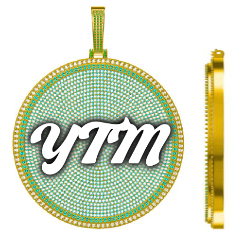CUSTOM LETTER NECKLACE 3D BIG DISC