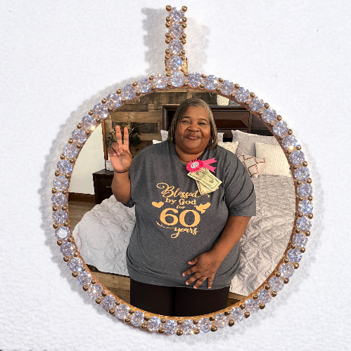 LARGE 3D CIRCLE CUSTOM PICTURE PENDANT
