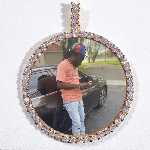 LARGE 3D CIRCLE CUSTOM PICTURE PENDANT