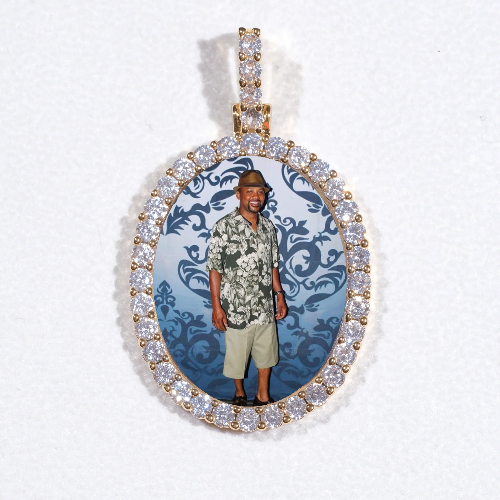 3D Oval Custom Picture Pendant