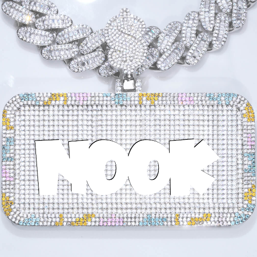CUSTOM LETTER NECKLACE 3D COLORFUL SQUARE