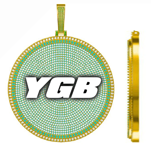CUSTOM LETTER NECKLACE 3D BIG DISC