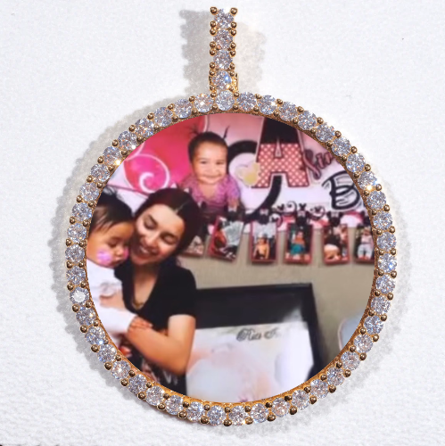 LARGE 3D CIRCLE CUSTOM PICTURE PENDANT