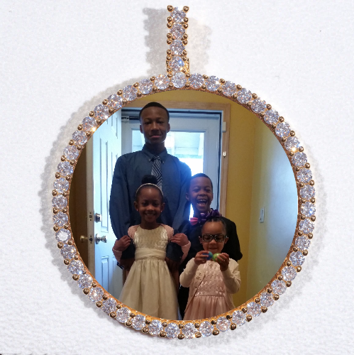 LARGE 3D CIRCLE CUSTOM PICTURE PENDANT