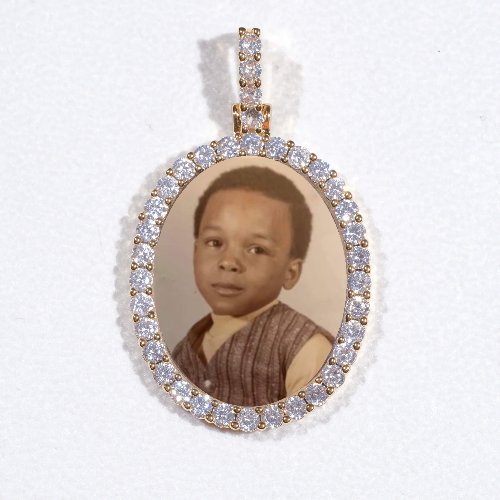 3D Oval Custom Picture Pendant