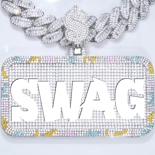 CUSTOM LETTER NECKLACE 3D COLORFUL SQUARE