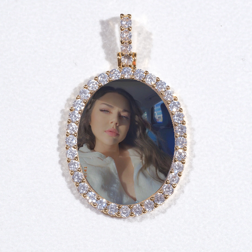 3D Oval Custom Picture Pendant