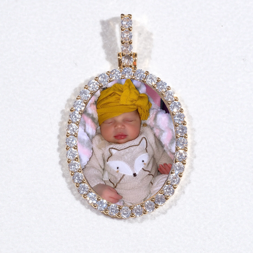3D Oval Custom Picture Pendant
