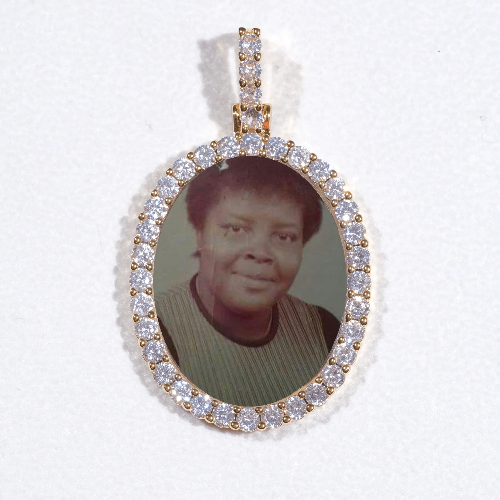 3D Oval Custom Picture Pendant