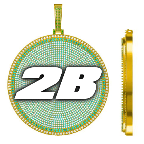 CUSTOM LETTER NECKLACE 3D BIG DISC