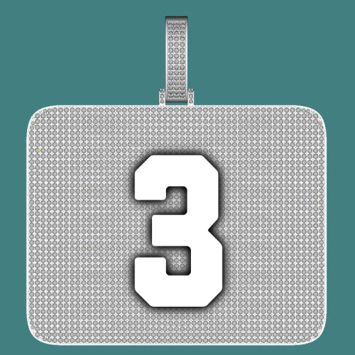 CUSTOM LETTER NECKLACE 3D BIG SQUARE