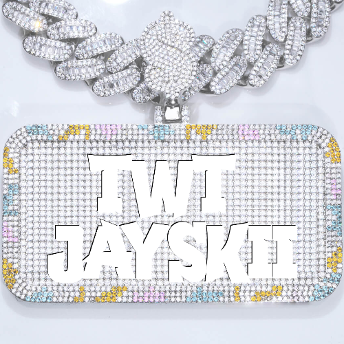 CUSTOM LETTER NECKLACE 3D COLORFUL SQUARE