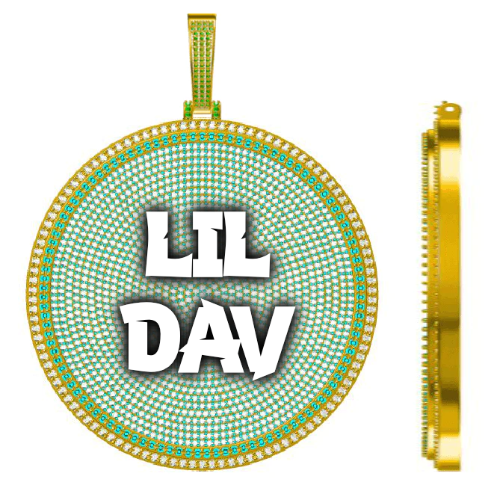 CUSTOM LETTER NECKLACE 3D BIG DISC