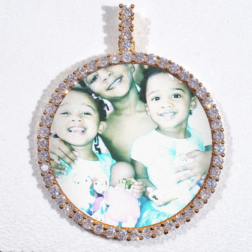 LARGE 3D CIRCLE CUSTOM PICTURE PENDANT