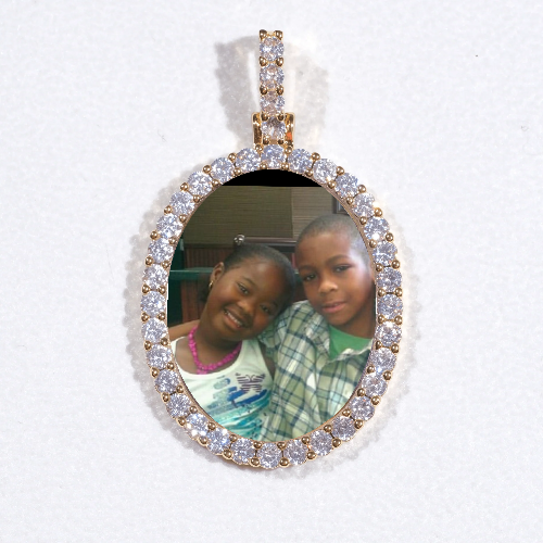 3D Oval Custom Picture Pendant