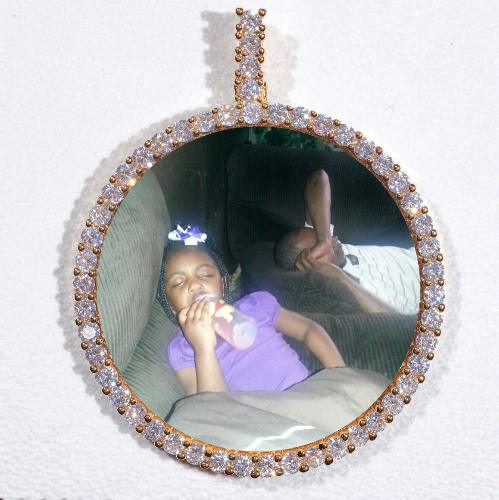 LARGE 3D CIRCLE CUSTOM PICTURE PENDANT