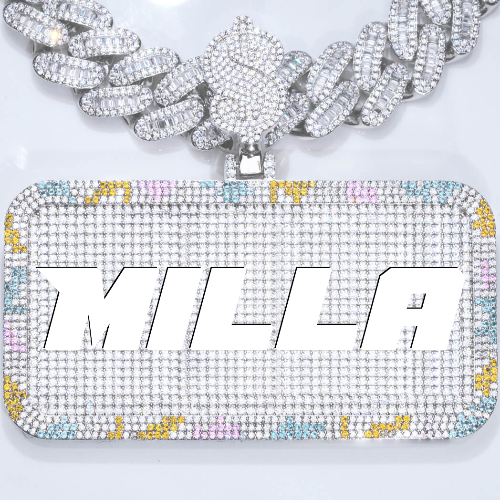 CUSTOM LETTER NECKLACE 3D COLORFUL SQUARE