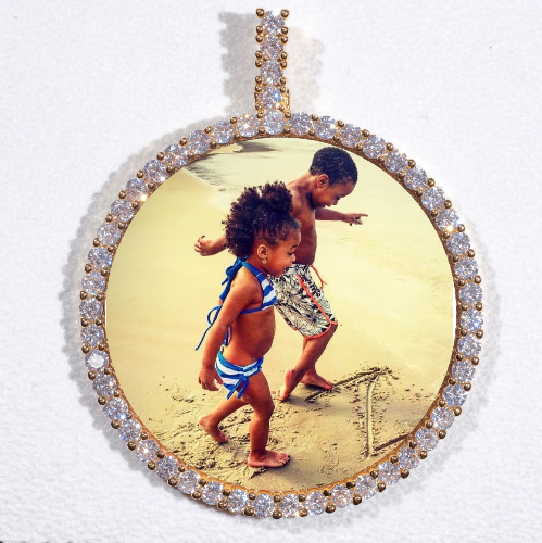 LARGE 3D CIRCLE CUSTOM PICTURE PENDANT