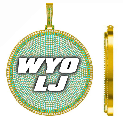 CUSTOM LETTER NECKLACE 3D BIG DISC