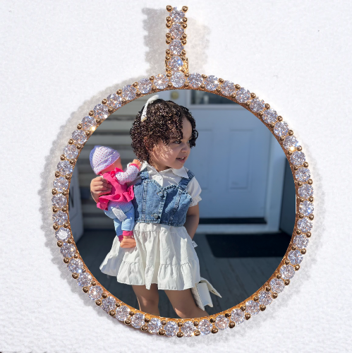 LARGE 3D CIRCLE CUSTOM PICTURE PENDANT
