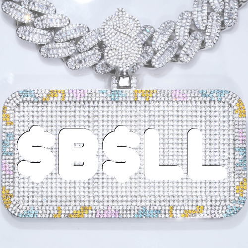 CUSTOM LETTER NECKLACE 3D COLORFUL SQUARE