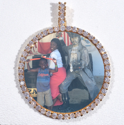 LARGE 3D CIRCLE CUSTOM PICTURE PENDANT