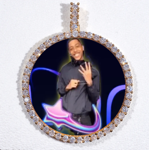 LARGE 3D CIRCLE CUSTOM PICTURE PENDANT