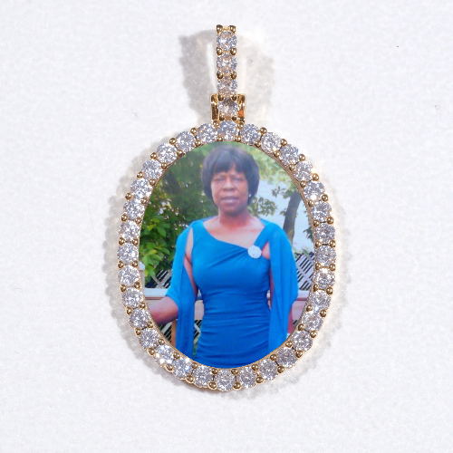 3D Oval Custom Picture Pendant