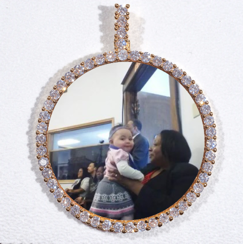 LARGE 3D CIRCLE CUSTOM PICTURE PENDANT