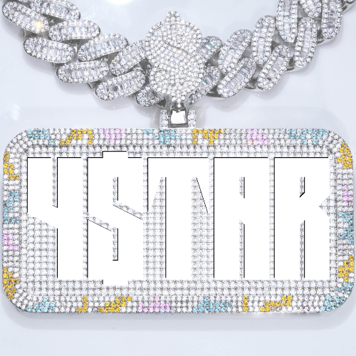 CUSTOM LETTER NECKLACE 3D COLORFUL SQUARE