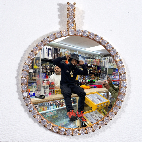 LARGE 3D CIRCLE CUSTOM PICTURE PENDANT