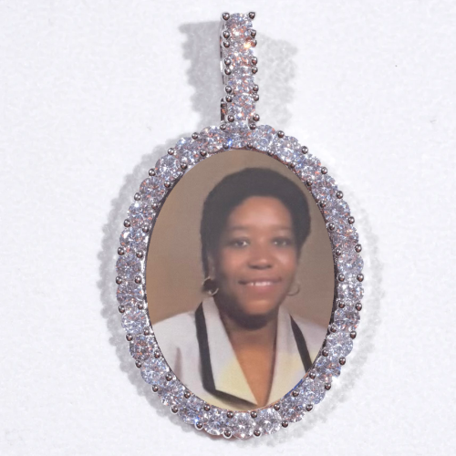 Large 3D Oval Custom Picture Pendant
