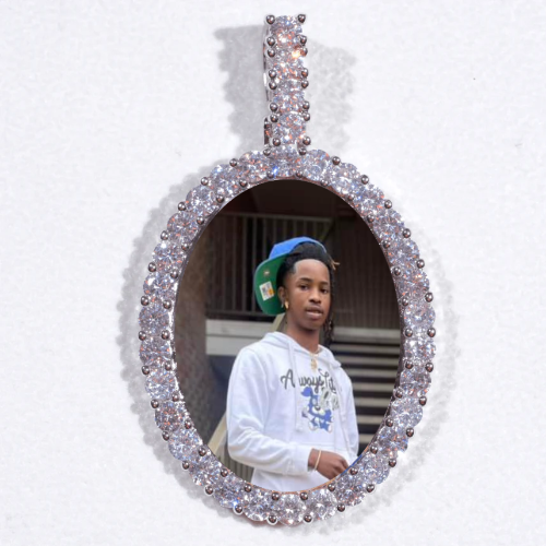 Large 3D Oval Custom Picture Pendant