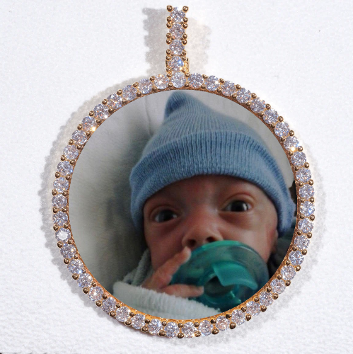 LARGE 3D CIRCLE CUSTOM PICTURE PENDANT
