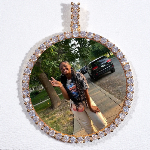 LARGE 3D CIRCLE CUSTOM PICTURE PENDANT