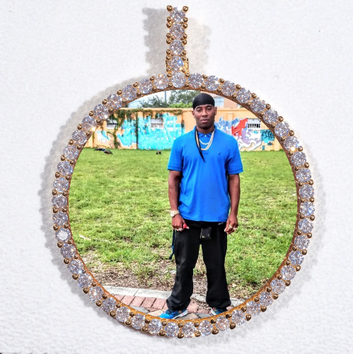LARGE 3D CIRCLE CUSTOM PICTURE PENDANT