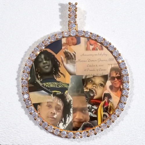LARGE 3D CIRCLE CUSTOM PICTURE PENDANT