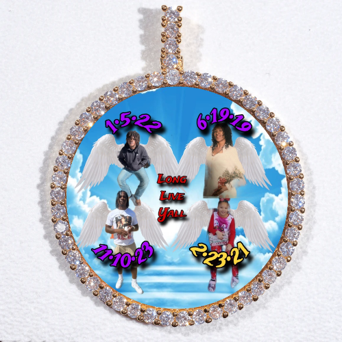 LARGE 3D CIRCLE CUSTOM PICTURE PENDANT