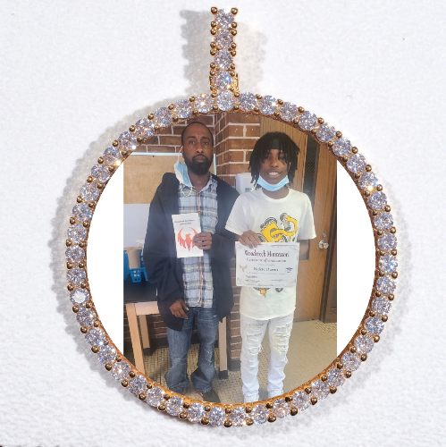 LARGE 3D CIRCLE CUSTOM PICTURE PENDANT