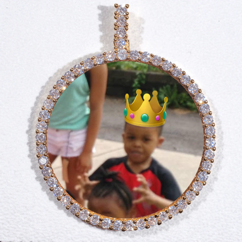 LARGE 3D CIRCLE CUSTOM PICTURE PENDANT