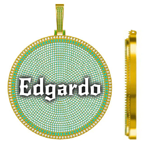 CUSTOM LETTER NECKLACE 3D BIG DISC