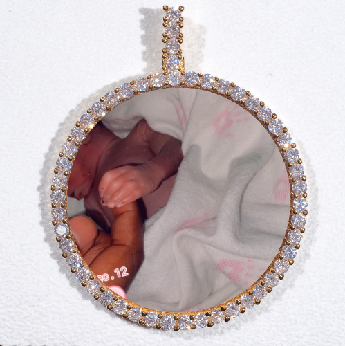 LARGE 3D CIRCLE CUSTOM PICTURE PENDANT